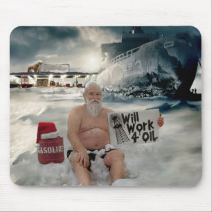 Mousepad O papai noel trabalhará para o óleo