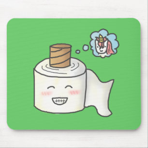 Mousepad O papel higiénico engraçado bonito que sonha o 
