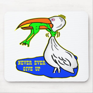 Mousepad O pássaro do bloqueio do sapo dá nunca nunca aci