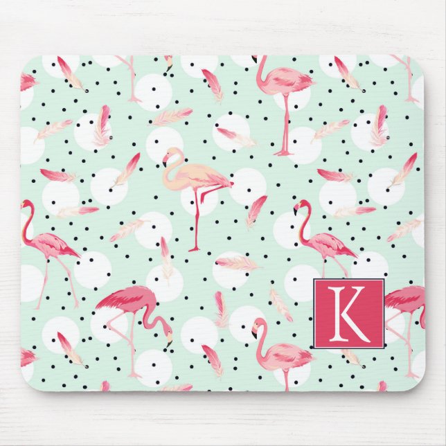 Mousepad O pássaro do flamingo com penas | adiciona sua (Frente)