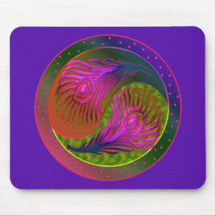 Mousepad O pavão empluma-se Yin Yang 2