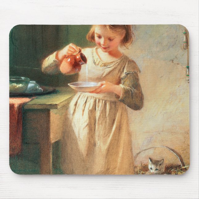 Mousepad O pequeno almoço do gatinho (Frente)