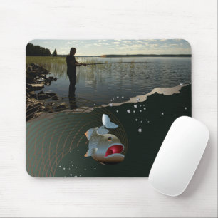 Mousepad O pescador . Pesca feliz