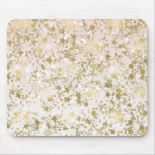 Mousepad O pêssego do ouro Stars o abstrato dos confetes