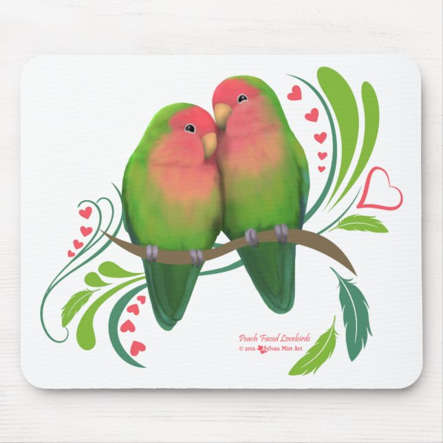 Mousepad O pêssego enfrentou pássaros do amor (Frente)