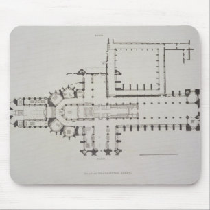 Mousepad O plano da abadia de Westminster, chapeia 1 'de