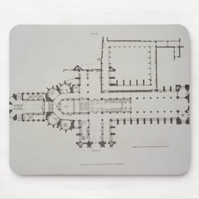 Mousepad O plano da abadia de Westminster, chapeia 1 'de (Frente)