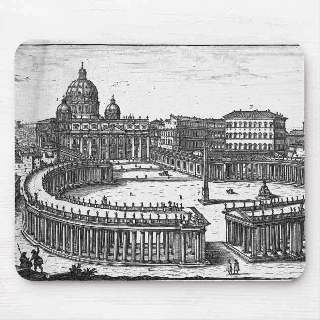 Mousepad O plano original de Bernini para o quadrado de St (Frente)
