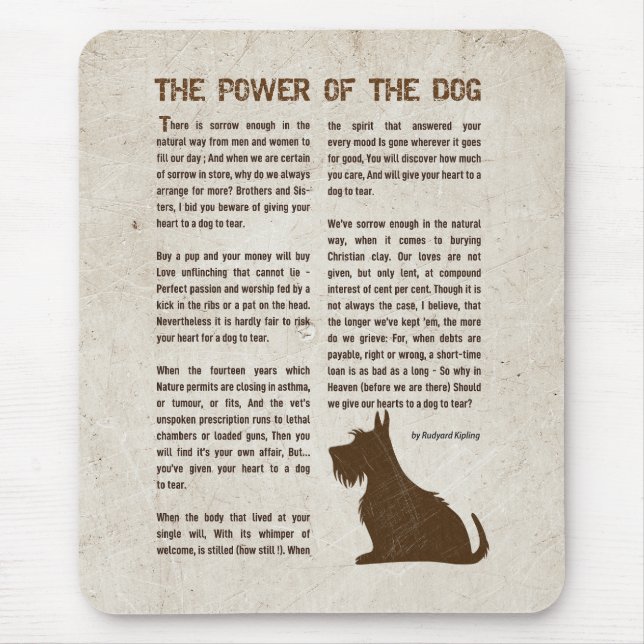 Mousepad O Poder do Cão Poema - Rudyard Kipling  (Frente)