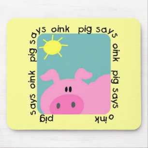 Mousepad O porco diz Oink t-shirt e presentes