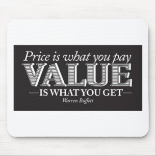 Mousepad O preço é o que você pagina - branco no preto