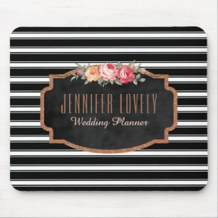 Mousepad O preto Dourado cor-de-rosa do brilho do encanto