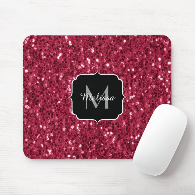 Mousepad O preto vermelho-magenta vermelho-escuro brilha Mo (Com mouse)