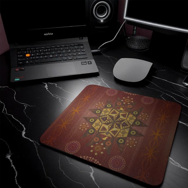 Mousepad O protetor da retidão do Geo tantrum mandala (Criador carregado)