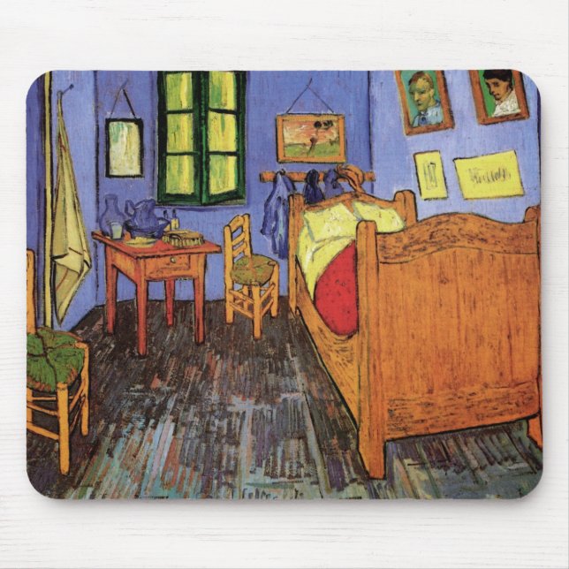 Mousepad O Quarto de Vincent em Arles por Vincent van Gogh (Frente)