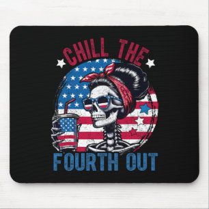 Mousepad O Quarto Fora Esqueleto Engraçado 4 de Julho Patri