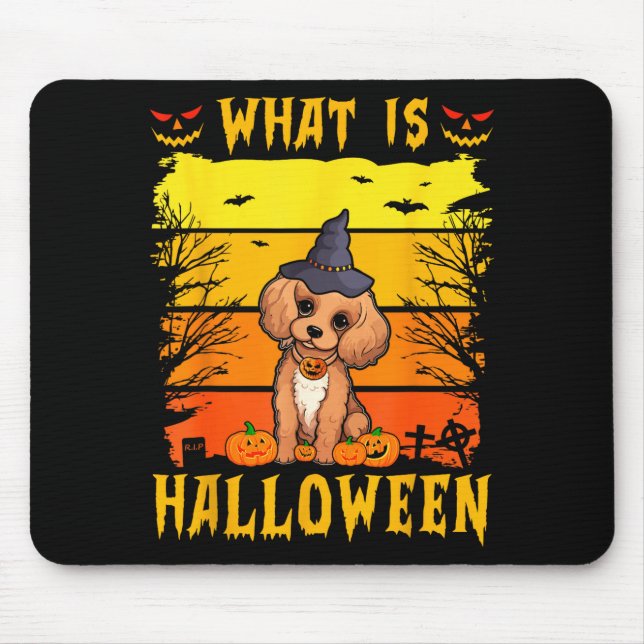 Mousepad O que é cachorrinho de Halloween  (Frente)