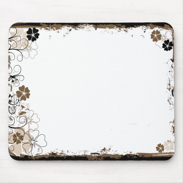 Mousepad O redemoinho do Grunge floresce o Sepia de (Frente)
