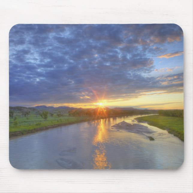Mousepad O Rio Powder pega a última luz em Custer (Frente)