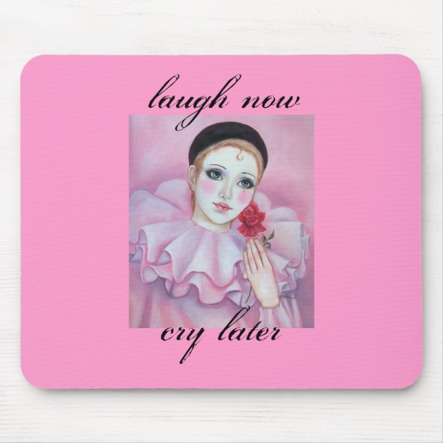 Mousepad o riso do pierrot grita agora mais tarde. (Frente)