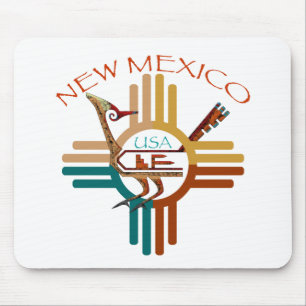 Mousepad O Roadrunner & o Zia de New mexico