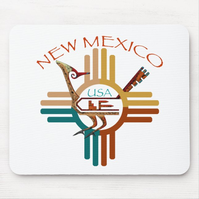 Mousepad O Roadrunner & o Zia de New mexico (Frente)