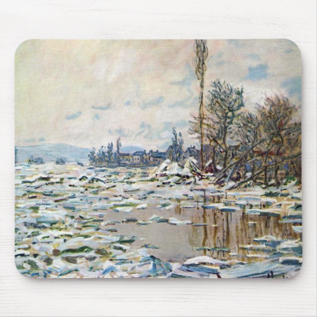 Mousepad O rompimento do gelo por Claude Monet (Frente)