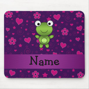 Mousepad O rosa roxo personalizado do sapo conhecido