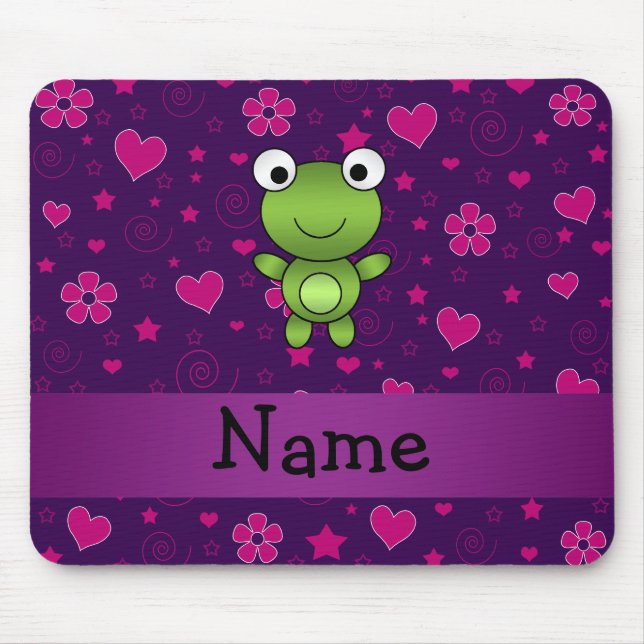 Mousepad O rosa roxo personalizado do sapo conhecido (Frente)