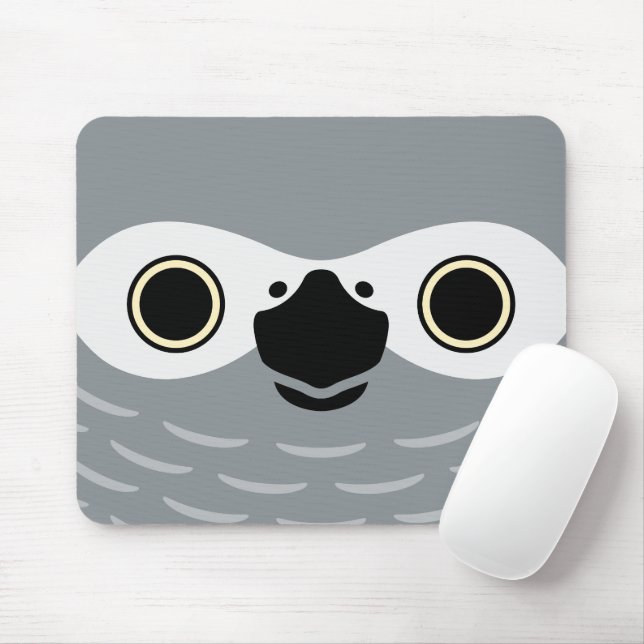 Mousepad O rosto de um Papagaio Cinzento Africano (Com mouse)