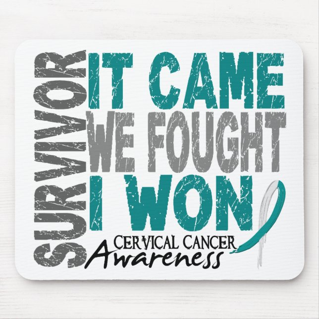 Mousepad O sobrevivente que do cancro do colo do útero veio (Frente)