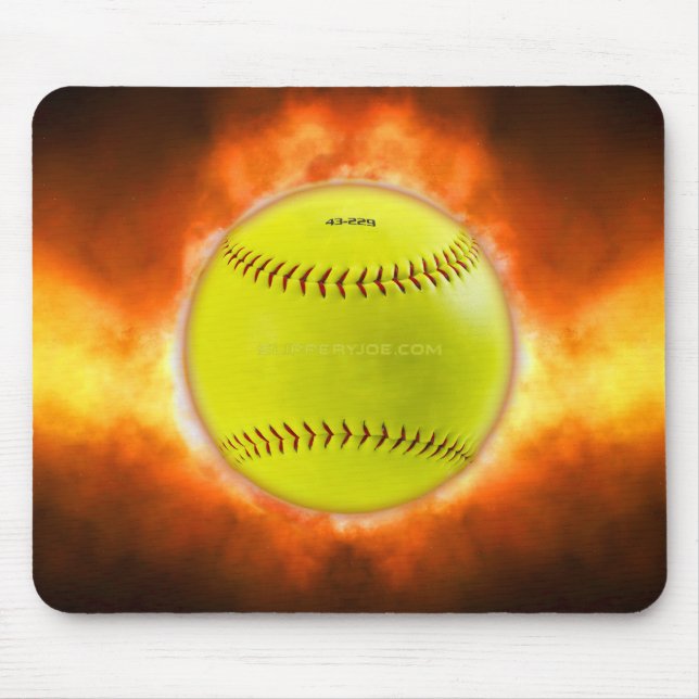 Mousepad O softball de SlipperyJoe no fogo incendiou as fog (Frente)