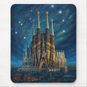 Mousepad O Sonho Estrelado de Gaudi Barcelona Sagrada Fam