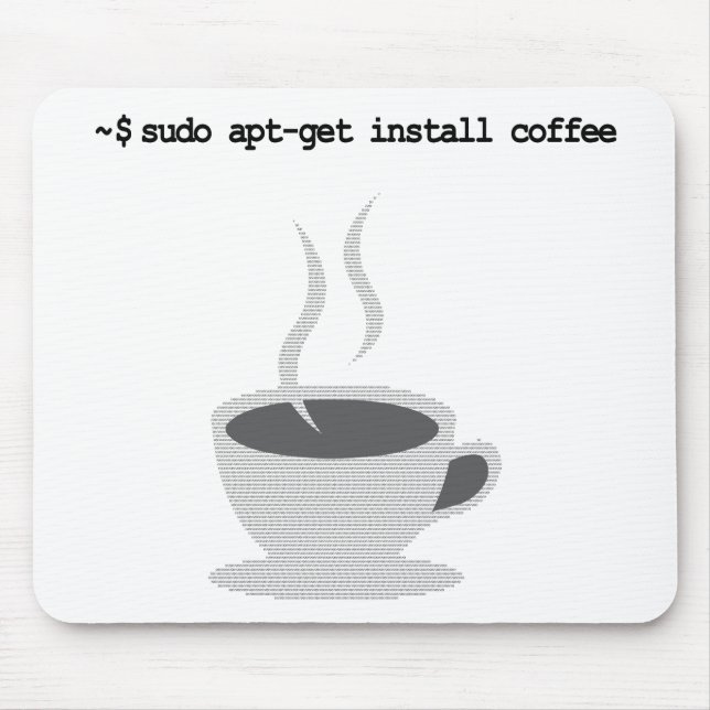 Mousepad o sudo apt-obtem instala o café comando engraçado (Frente)