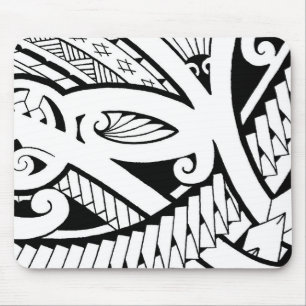 Mousepad o tatuagem bonito da ilha projeta a arte preta