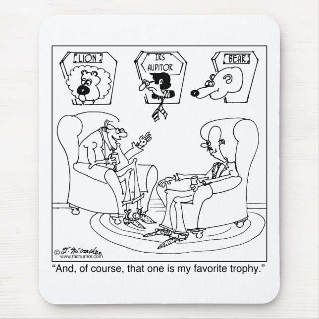 Mousepad O Taxidermist & o auditor do IRS (Frente)