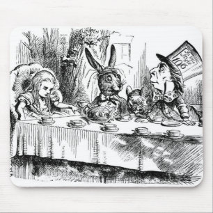 Mousepad O tea party do Hatter louco