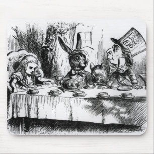 Mousepad O tea party do Hatter louco