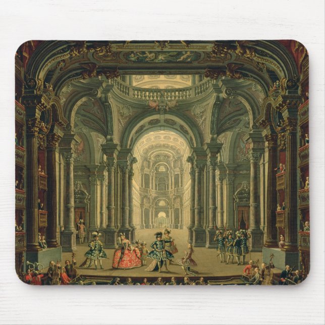 Mousepad O Teatro Reale em Turin (óleo em canvas) (Frente)
