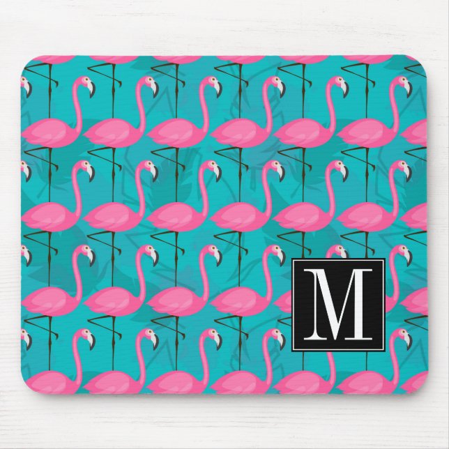 Mousepad O teste padrão brilhante | do flamingo adiciona (Frente)