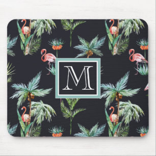 Mousepad O teste padrão da palma da aguarela adiciona su