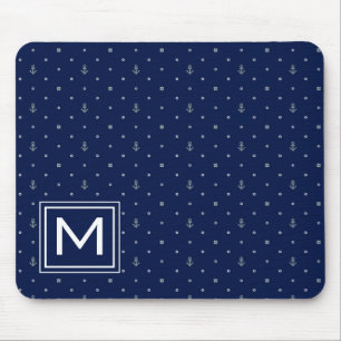 Mousepad O teste padrão de bolinhas da âncora adiciona