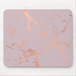 Mousepad O teste padrão de mármore Dourado cor-de-rosa na