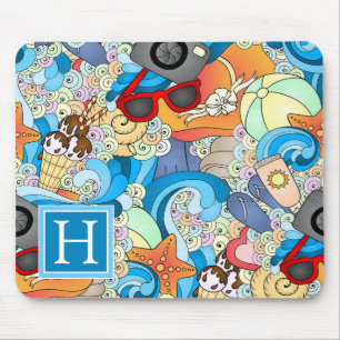 Mousepad O teste padrão do divertimento do verão adicio