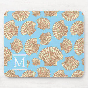 Mousepad O teste padrão do Seashell do estilo do vintage