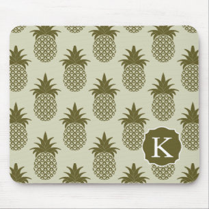 Mousepad O teste padrão Khaki   do abacaxi adiciona sua