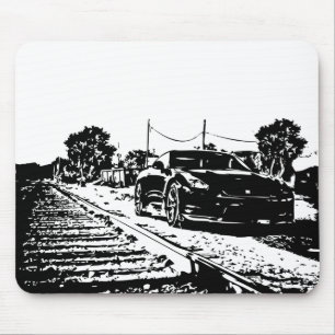 Mousepad O trem da skyline segue o tiro