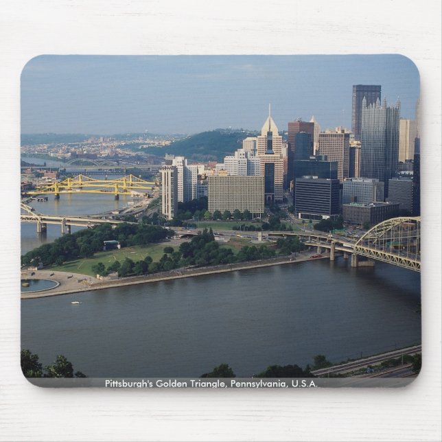 Mousepad O triângulo dourado de Pittsburgh, Pensilvânia, (Frente)