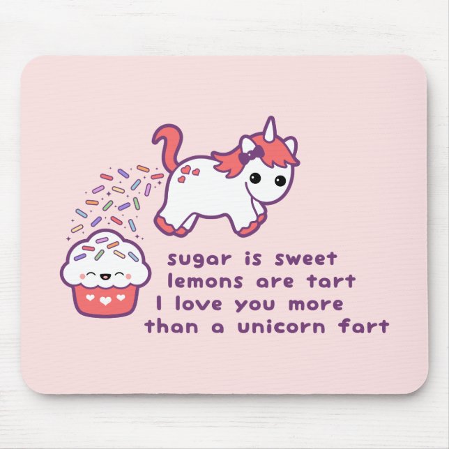 Mousepad O unicórnio bonito Fart (Frente)