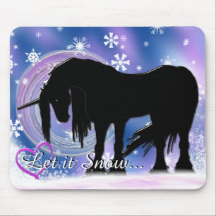 Mousepad O Unicórnio Preto Místico (Deixem-No Neve)